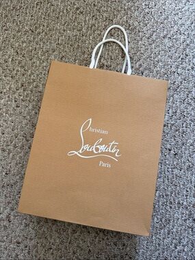 Christian Louboutin Tan Paper gift Shopping Bag with White Logo